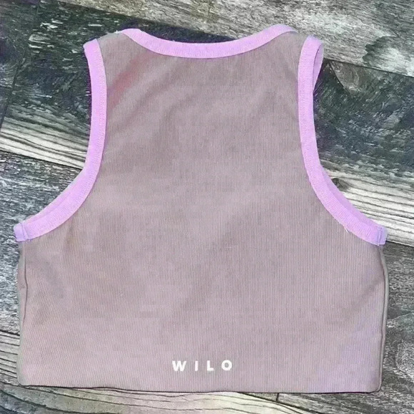 Wilo Ribbed Racerback Tank Top Sports Bra - Picture 7 of 7